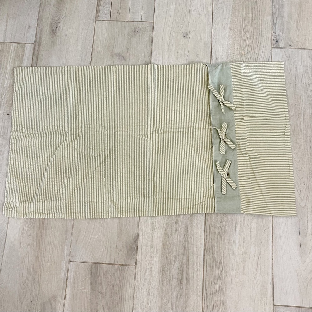 HATHORNE HILL Green Ivory CHATHAM STRIPE SEERSUCKER King Pillow Sham